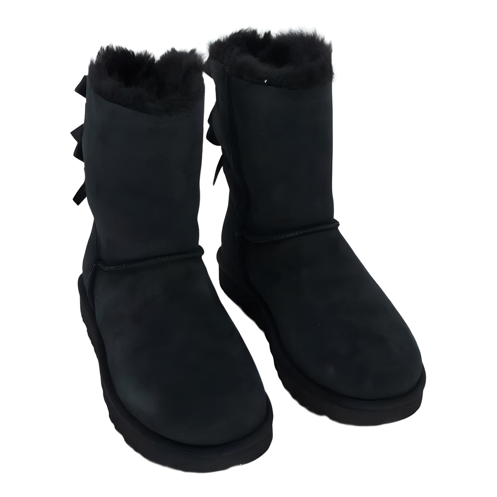 UGG Bailey Bow II Boots Water Resistant Black Size 8M